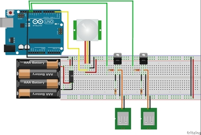 PIR Sensor with Arduino UNO bb