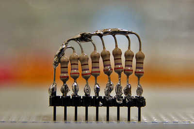 resistor network closeup